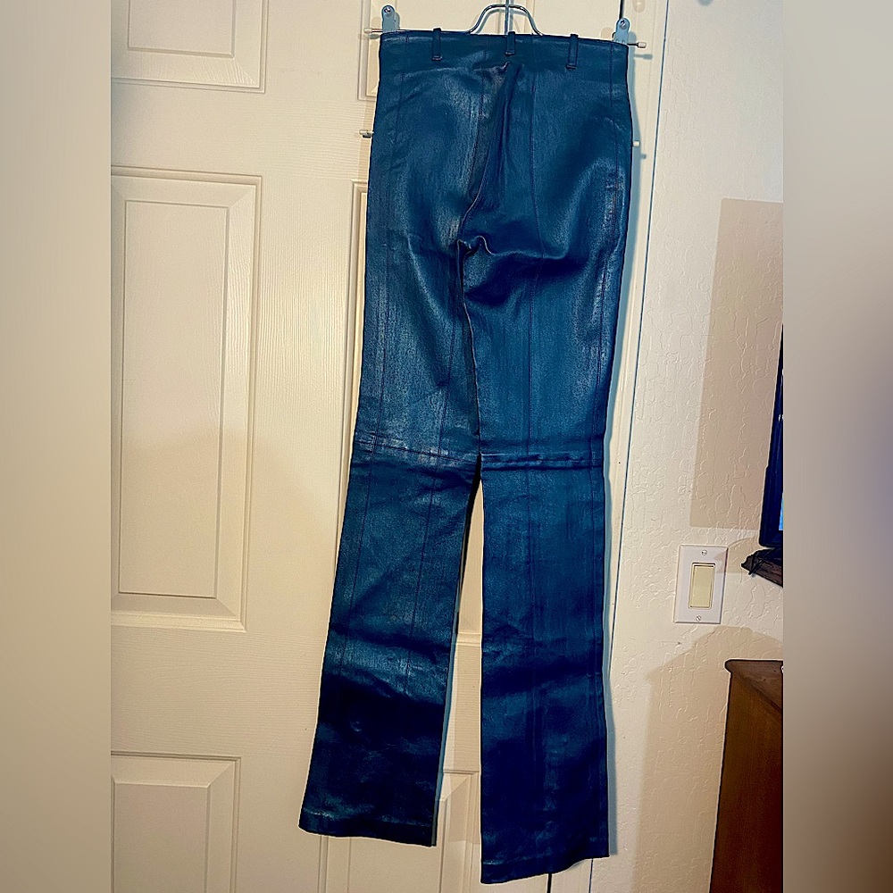 SHEIN SUD Vintage turquoise leather pants